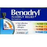 Benadryl : Benadryl Capsules Allergy Relief 12's - Click Image to Close