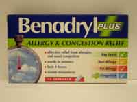 Benadryl : Benadryl Plus Capsules 12's - Click Image to Close