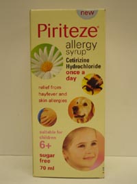 Piriton : Piriteze Allergy Syrup 70ml - Click Image to Close